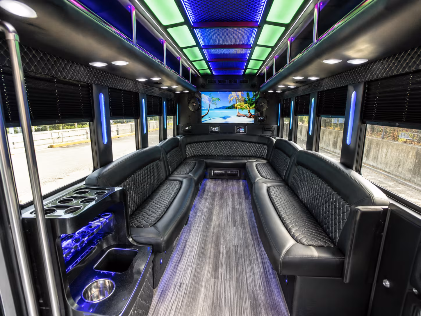 kannapolis 18 passenger party bus inside