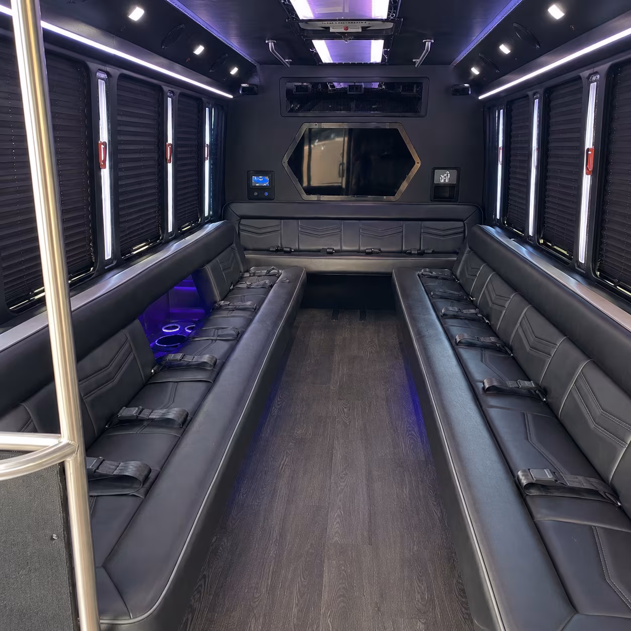 kannapolis 18 passenger party bus interior