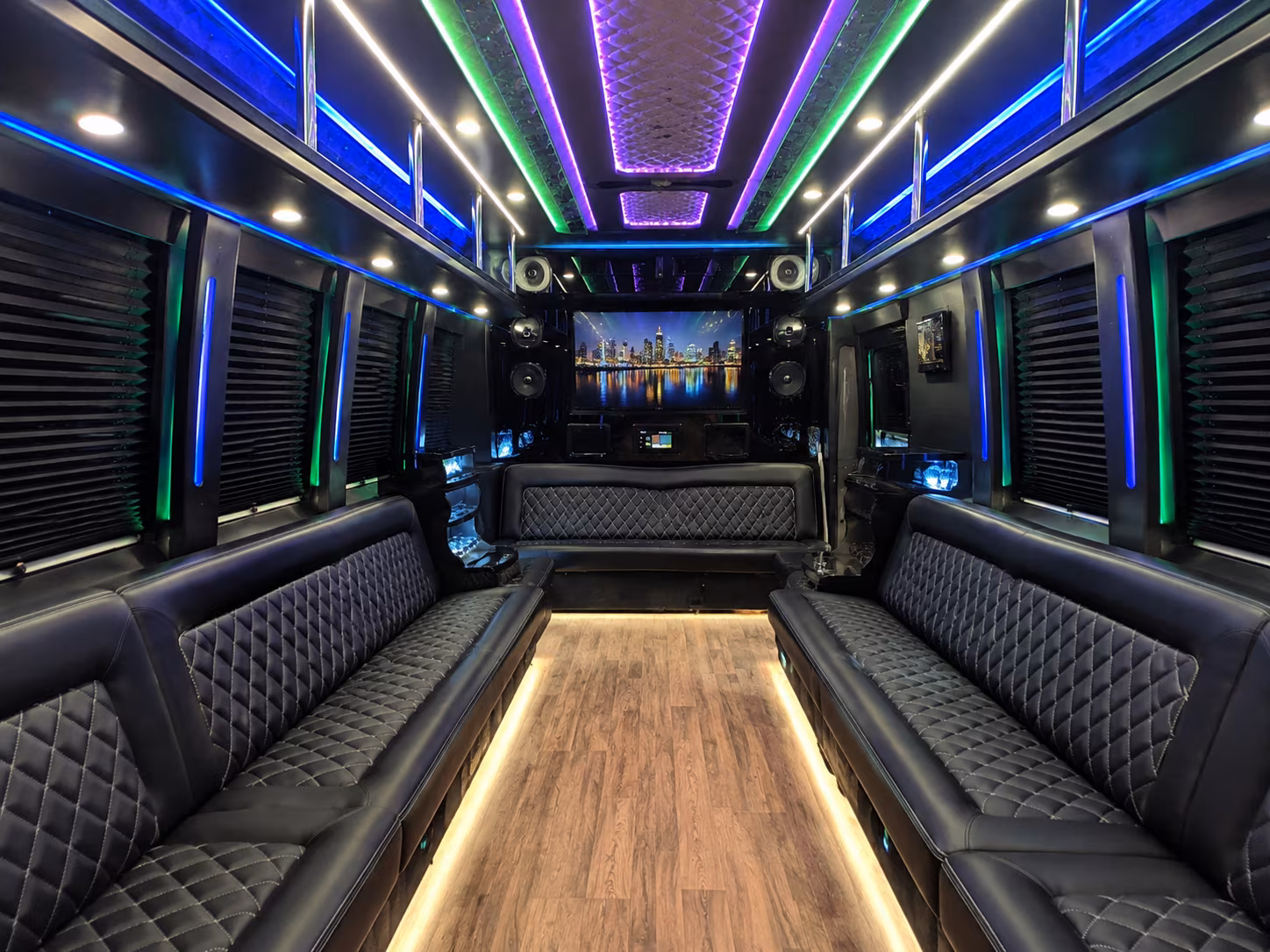 kannapolis 25 passenger party bus interior