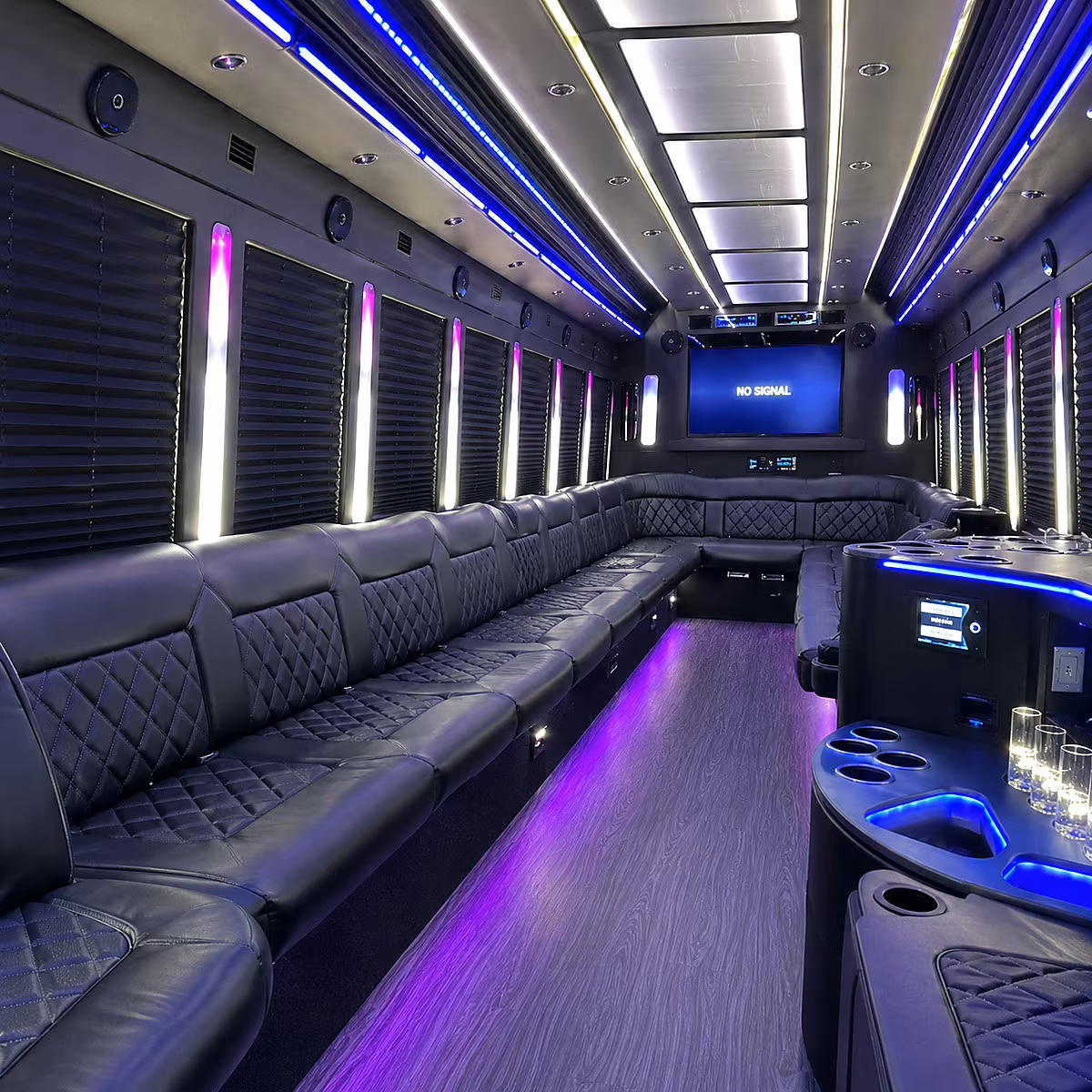 kannapolis 30 passenger party bus inside