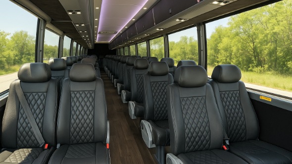 Interior of Charter Bus Company Kannapolis's 18 Passenger Minibus in Kannapolis