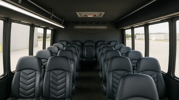 Interior of Charter Bus Company Kannapolis's 20 Passenger Mini bus in Kannapolis