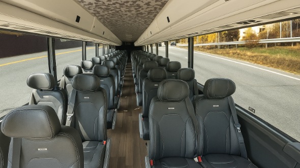 Interior of Charter Bus Company Kannapolis's 35 Passenger Minibus in Kannapolis
