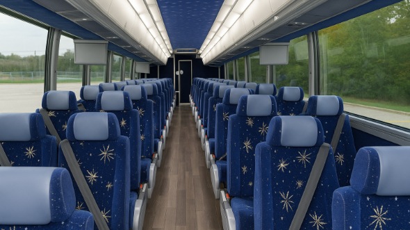 Interior of Charter Bus Company Kannapolis's 50 Passenger Charter Bus in Kannapolis