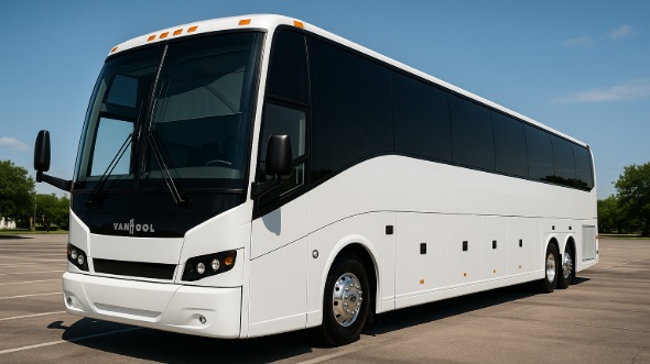 Exterior of Charter Bus Company Kannapolis's 54 Passenger Charter Bus in Kannapolis