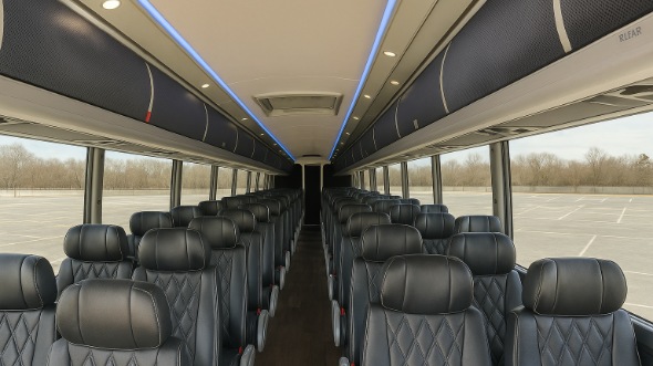 Interior of Charter Bus Company Kannapolis's 55 Passenger Charter Bus in Kannapolis
