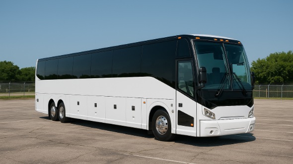 Exterior of Charter Bus Company Kannapolis's 55 Passenger Charter Bus in Kannapolis