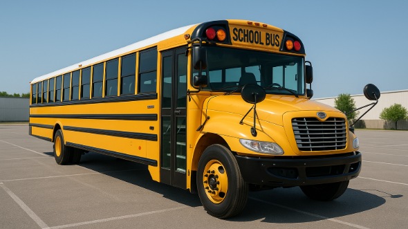 Exterior of Charter Bus Company Kannapolis's School Bus in Kannapolis